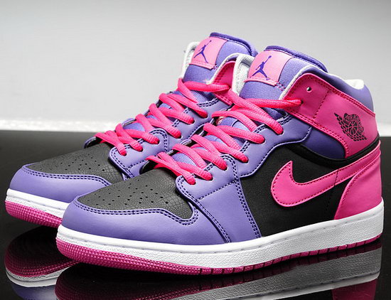 Womens Air Jordan Retro 1 Pink Purple Black Coupon